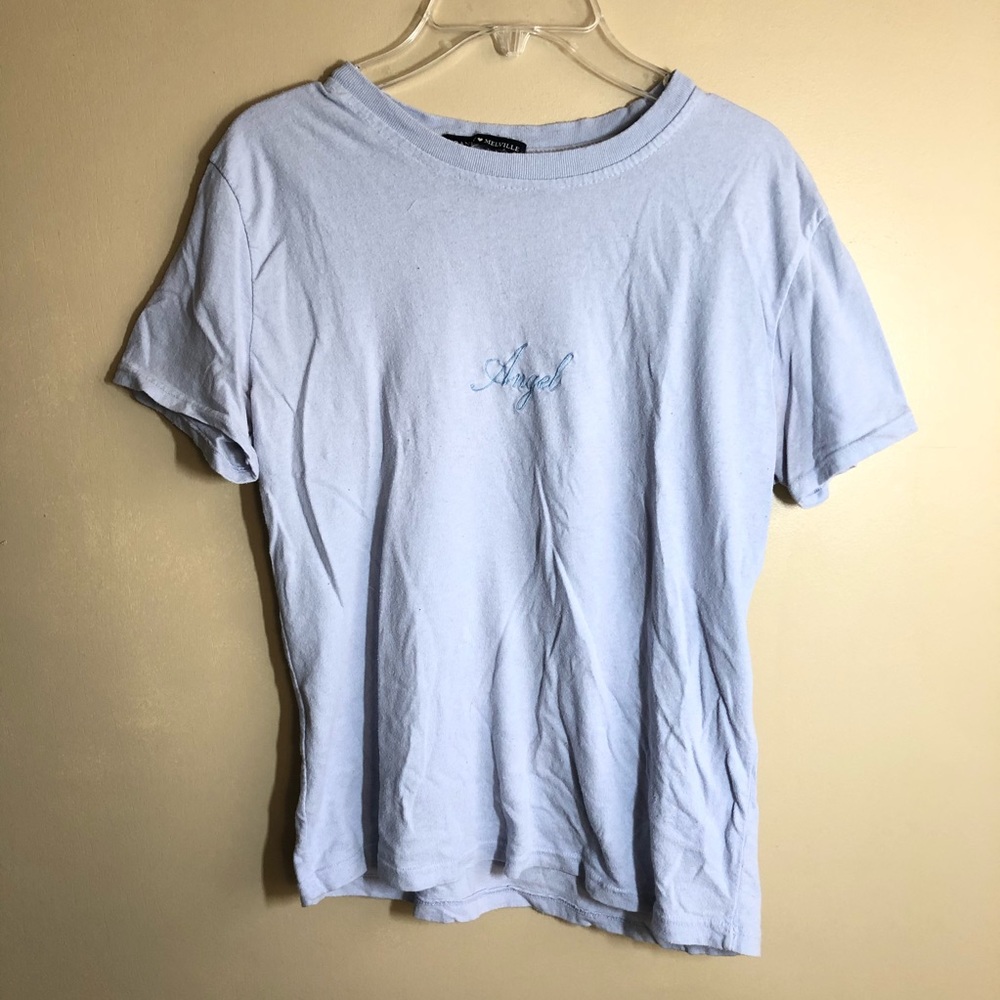 brandy melville baby blue embroidered angel tee
